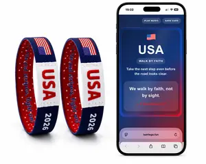 2-Pack USA Soccer NFC Wristbands, Match Day Fan Bracelet Set, Tap to Unlock Football Content