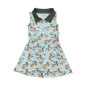 GSD1835-Dive into Style: Mallard Duck Girls' Dresses for Your Little Fashionista Kids Clothing  Summer girlclothes Cute Playdate