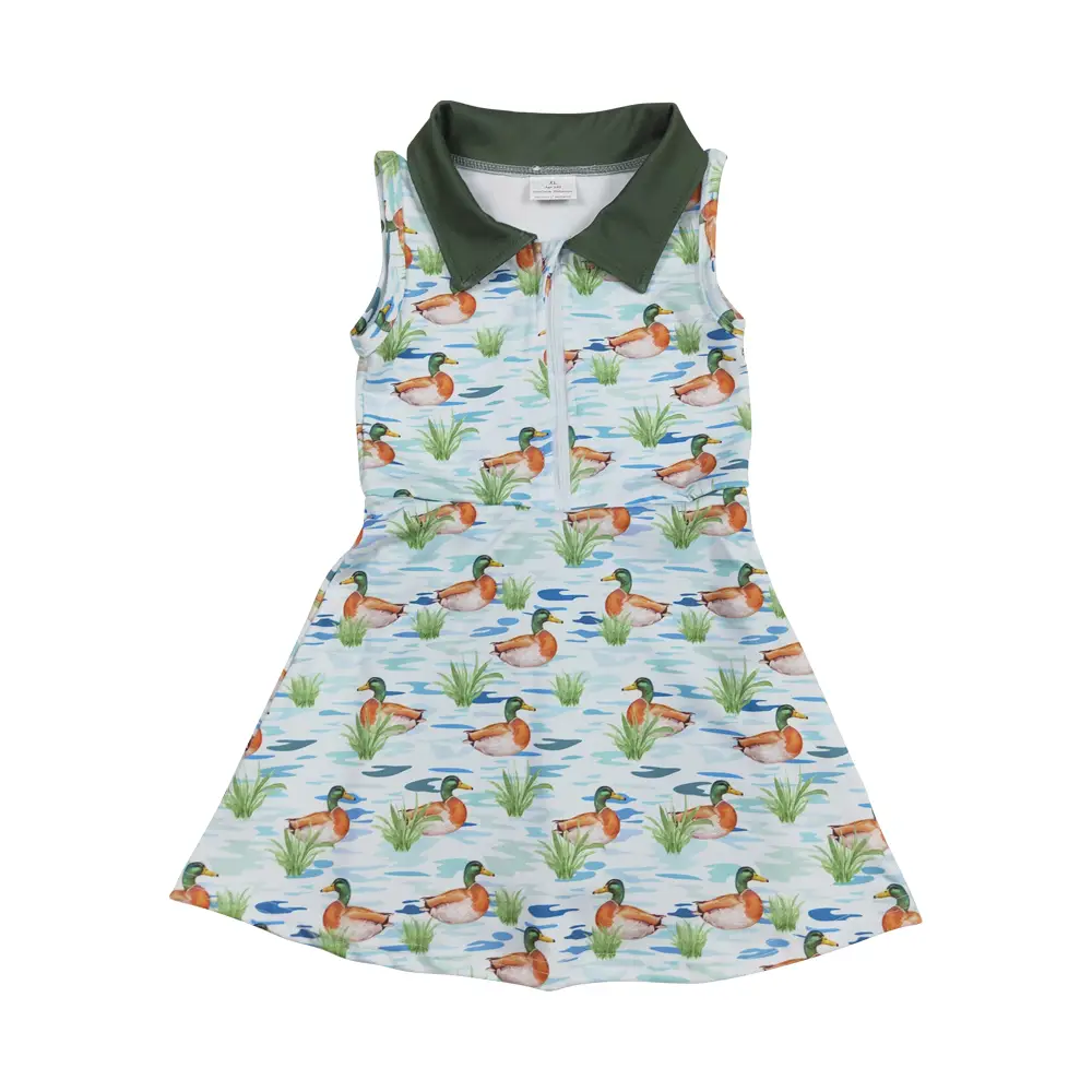GSD1835-Dive into Style: Mallard Duck Girls' Dresses for Your Little Fashionista Kids Clothing Summer girlclothes Cute Playdate