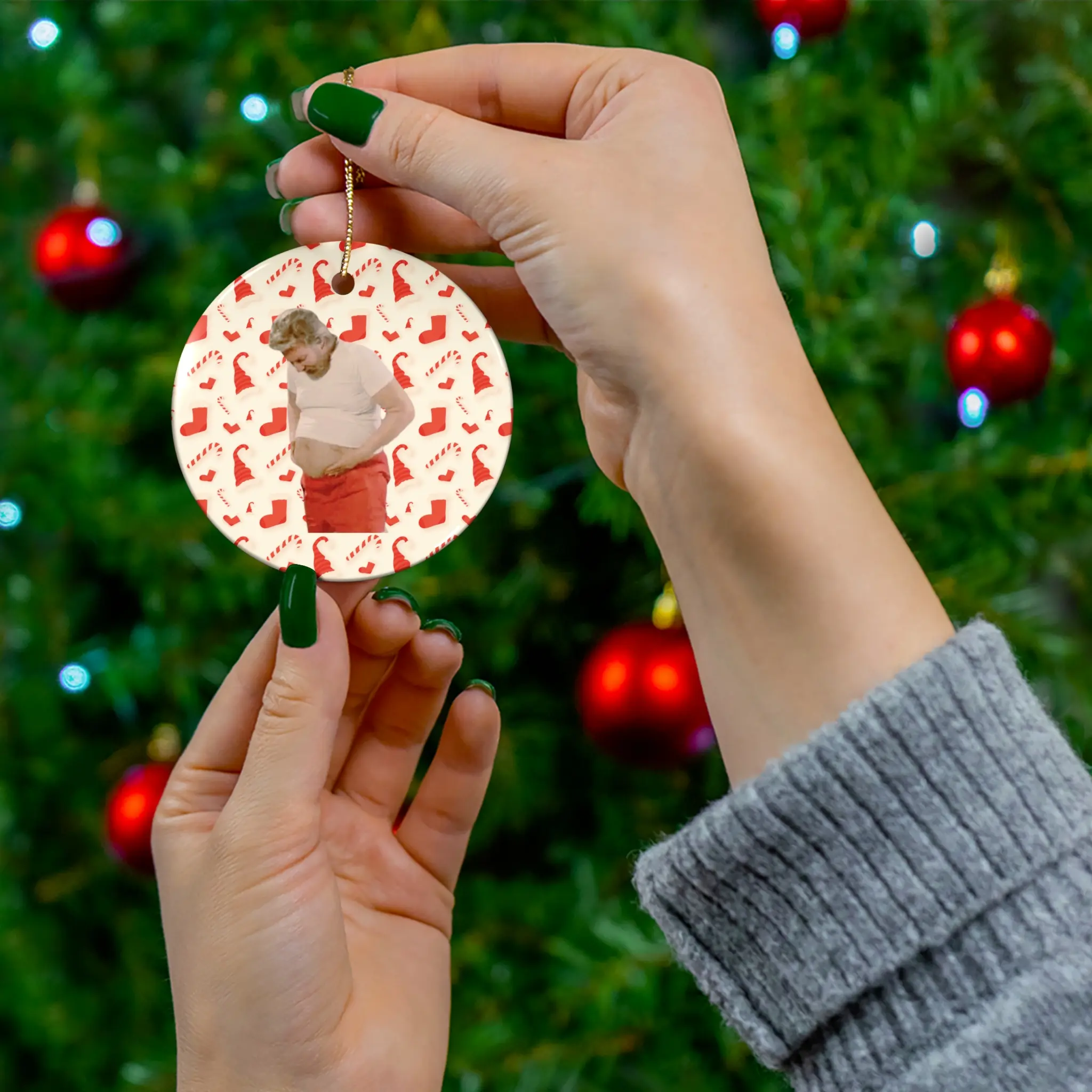 A Little Weight - Ceramic Ornament, Stocking Stuffer, Funny Christmas Ornament, Meme Ornament, White Elephant Gift, Unique Ornament Gift