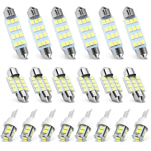20Pcs LED Car Interior Light Kit – T10 31mm 42mm Replacement Bulbs for Dome Map Trunk Door License Plate Light, 6000K White, Easy Plug and Play for Car SUV Truck,Premium Cars Accessories, Stylish Car Decoration & Practical Car Stuff