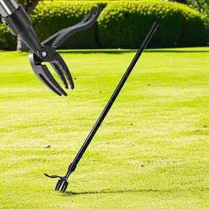 Grandpa's Metal Weed Puller, Standing Weeding Tool with Steel Handle, 4 Claw Head, Easy Weeding Without Bending or Kneeling, Gardening Yard Tool