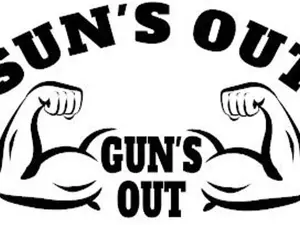 suns out guns out  funny vinyl decal sticker 5"
