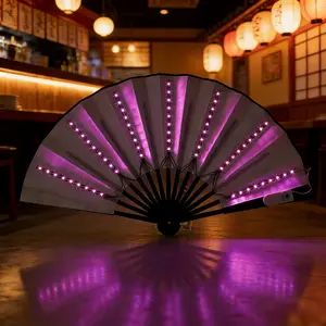 LED light-up folding fan, colorful party fan, KTV bar disco fan, fan for fan support