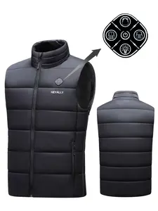 HEYALLY Heated Vest for Men, 23-Zone Heating Jacket with 5-Level Warmth Control, USB-Rechargeable & Lightweight Soft Shell, Electric Warming Vest for Winter Outdoor, Best Gifts for Him, Christmas Stocking Stuffers Valentine's Day Present