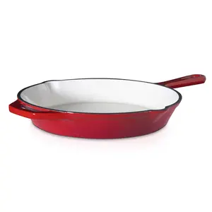 Eternal Living 10-Inch Enameled Cast Iron Skillet Oven Safe Non-Toxic Cooking