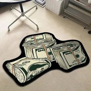 Money Rug,100 Dollar Bill Rug,Imitation Cashmere Money Rugs, Cool Rugs for Bedroom,Money Carpet Cozy Soft Bedroom (green1, 50 * 80cm)