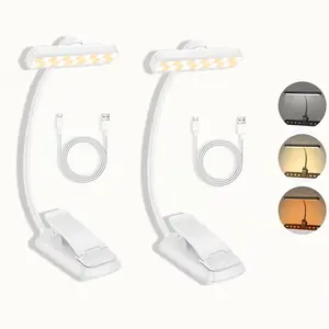 24 LED Rechargeable Book Light for Reading in Bed with Memory Function Mother's Day Gift Eye Caring 3 Color Temperatures,Stepless Dimming Brightness,80 Hrs Runtime Lightweight Clip on Light for Book Lovers