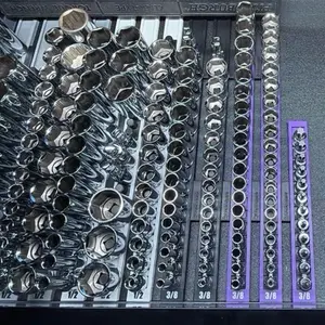 Socket Holder Rails - 1/4", 3/8", & 1/2" - Toolbox Organizers - Magnetic Base Tool Organization