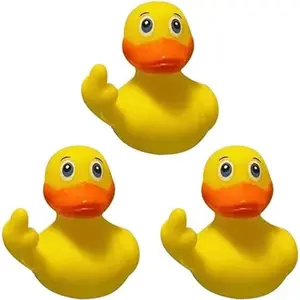 3PCS Rubber Ducks, 2.17" The Finger Rubber Duck, Ducks Funny Rubber Cute Small Rubber Ducks Toys Car Accessories for Bathroom Car Dashboard Decorations