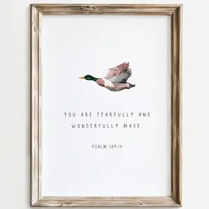 Duck wall art, Bible verse print, Hunting Nursery, Minimalist print, Christian decor, Duck nursery decor, Christian gifts, DIGITAL DOWNLOAD