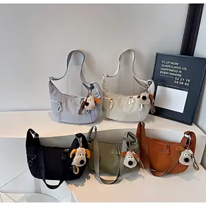 Korean-style relaxed large-capacity women’s crossbody bag, 2026 new commuter tote—versatile shoulder dumpling bag