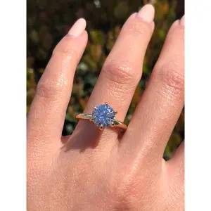 14K Gold 2.00 Carat Round Lab Grown Diamond 6-Prong Solitaire Engagement Ring