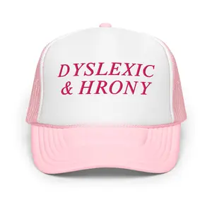 Dyslexic & Hrony Foam Trucker Hat Pink