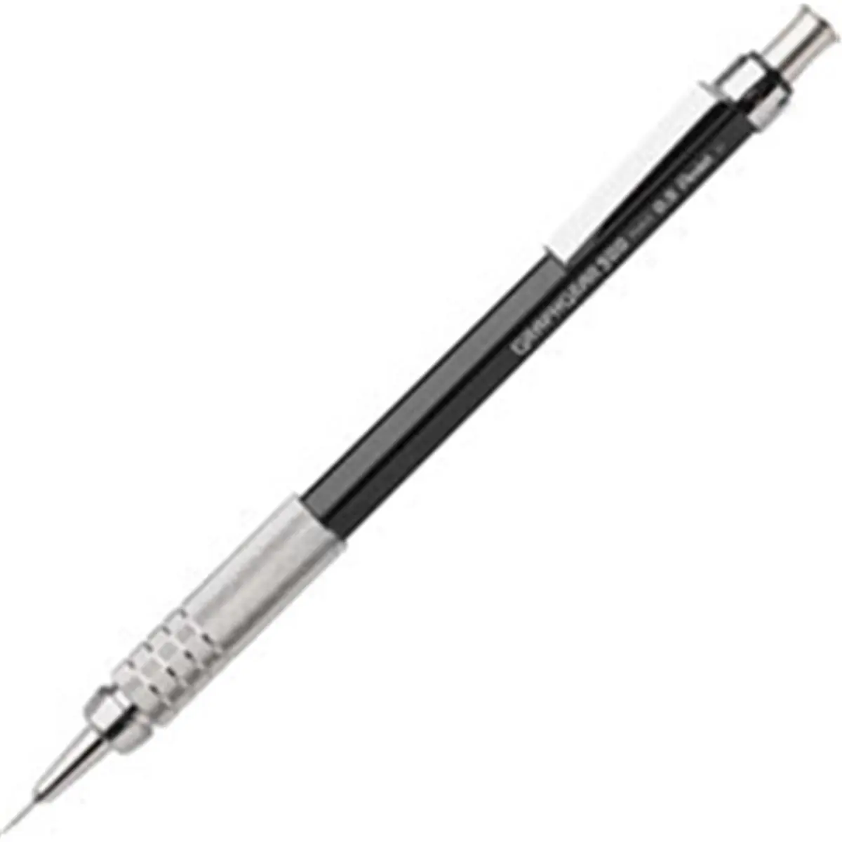 Pentel GraphGear 500 Mechanical Drafting Pencil - Black, 4mm Fixed Sleeve, Dark Line Lead, Metallic-Mesh Grip, Top Click, for Control & Precision in Technical Drawings & Template Work