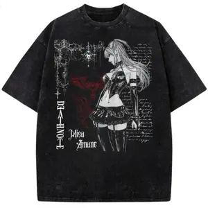 Death Note Misa Amane Tshirt, Anime Death Note Graphic Tee, Manga Fan Apparel, Gift Anime Fans, Gift For Men & Women, Casual Short Sleeve Streetwear Top Vacation Wear Unisex Style 2000s Clothing Going-Out Outfit Men's Clothing