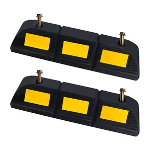 Parking Stopper for Garage Floor, Heavy Duty Rubber Car Wheel Curb Stoppers Bumpers Block for Your Vehicle, Parking Aid Gadgets Tire Stops for Home Garage Wall, Parking Lot & Driveway 1 Pack