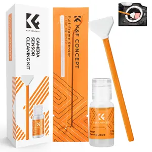 K&F CONCEPT 24mm Full Frame Sensor Cleaning Swab*6 + 20ml Sensor Cleaner, DSLR SLR Digital Camera CMOS and CCD Sensor Cleaning Swab Kits for Nikon Sony Canon Camera Clean