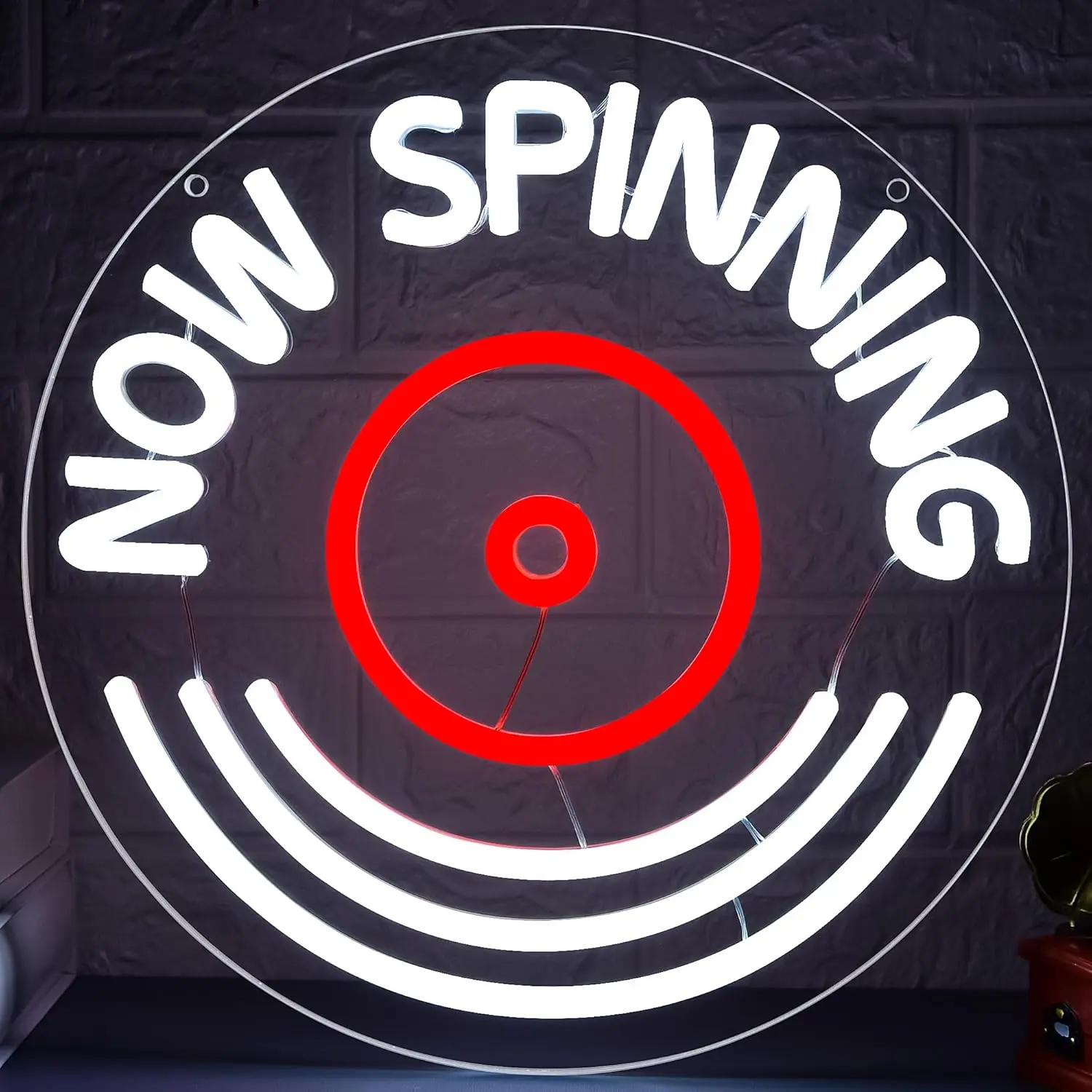 Adjustable RGB Lighting LED Neon Sign - Spinning, Music-Theme Backlit Decor for Record Player Setup, Thoughtful Bar Gift for Christmas/Birthday, Letter-Shaped Light-Up Illuminated RGB Novelty Lighting (summerwins), Led Signs,
