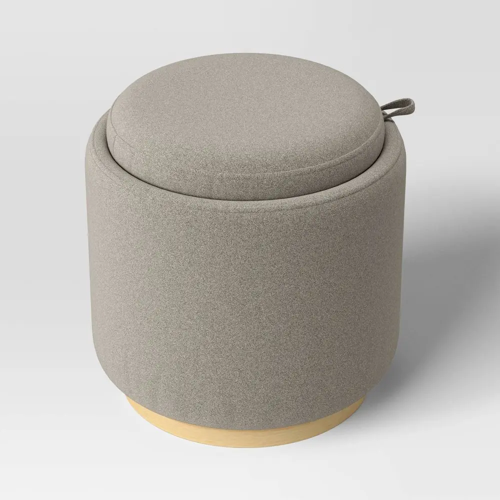 Round Upholstered Storage Ottoman - Room Essentials Round Upholstered Storage Ottoman - Room Essentials