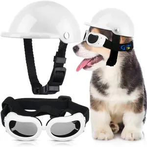 Pet Dog Helmet & Goggles Set • Safety & Style for Small Dogs