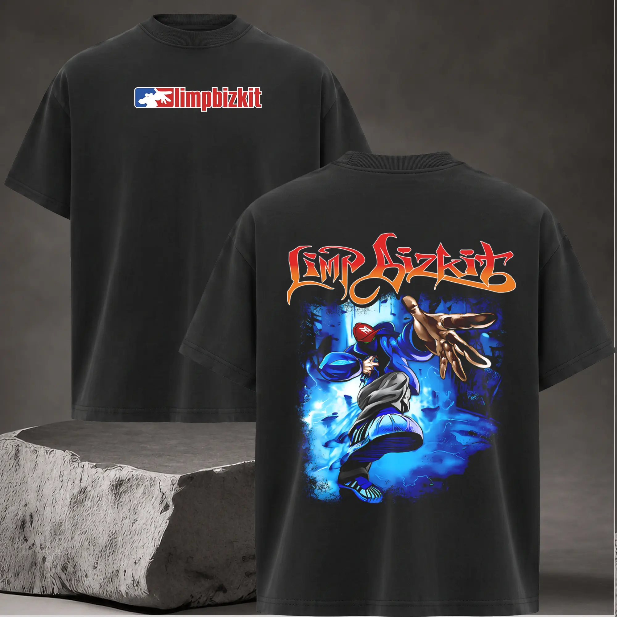 Limp Bizkit Band Tour Black 2-Sided T-Shirt Graphic Vintage Fans Shirt , Vintage Graphic Tee for Rock Fans, Black Concert Shirt for Nu Metal Lovers, Classic Fashion, Fits Every Occasion