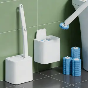 2026New Disposable Toilet Brush Set-Includes 12 Disposable Replacement Heads+Toilet Brush Handle+Wall-Mounted Toilet Bowl Rack,Easy to Use,Thorough Cleaning,Antibacterial,Deodorizing,No Secondary Contamination,A Must-Have Household Item,Perfect Gift head
