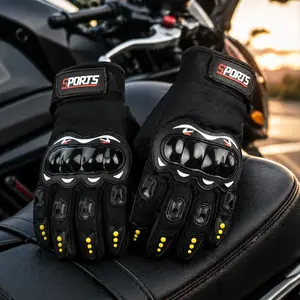 Unisex Full Finger Motorcycle Gloves for Racing, Street Riding and Outdoor Sports, Protective Breathable Hand Gloves With Durable Safety Design