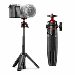 Mini Extendable Tripod, Portable Foldable Desktop Tripod, 1/4" Screw Mount, Adjustable Stable Stand for Phone, Camera, Gopro, Microphone & LED Light