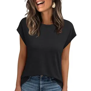 Womens Cap Sleeve Shirts Summer Soft Business Casual Tops for Work TeesGift