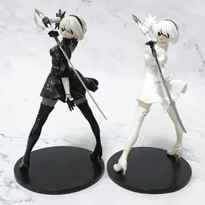 18CM Yorha 2B Black and White Series Anime Figure PVC Collectible Action Figures Model Doll Statuette Gift  Fashion Accessory Sets