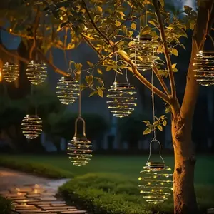 4PCS Solar Spring Lights, LED Home Garden Decorative Lights, Outdoor Lighting Hanging Lights,IP54, Energy-saving Solar Spotlights, Landscape Lighting, Suitable for Roads, Gardens,Parks, Courtyards, Lawn Decoration, Sidewalks, Paths
