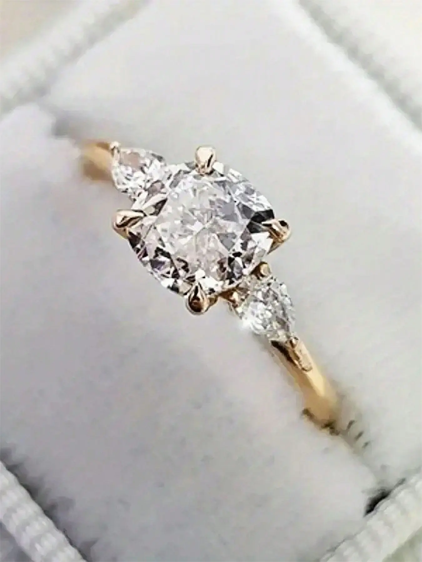 1 PC Gorgeous Cubic Zirconia Marquise Cut Ring Wedding Rings For Women For Wedding Engagement Anniversary Party Band Jewelry Valentine's Day Gift