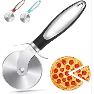 Premium Stainless Steel Pizza Cutter Wheel – Super Sharp, Dishwasher Safe, Easy to Clean, Black Kitchen Pizza Slicer for Home & Restaurant Pasta Utensils