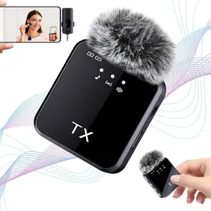 Wireless Lapel Lavalier Microphone Clip for iOS/android/camera, Noise Reduction Rechargeable Battery, Ideal for Video Recording Podcasts Vlogs Live Streaming