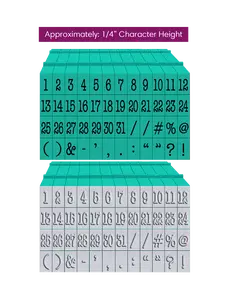 PEGZ 2.0 American Typewriter Font Attachable Stamps Numbers & Symbols 50 piece Medium Size