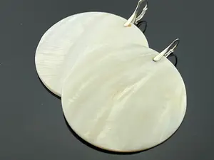 Extra Large Shell Pearls · 925 Sterling Silver · Beach Earrings · Leverback Dangles · Nautical Jewelry
