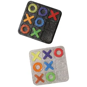 America Handmade Small Epoxy Resin Tic Tac Toe Board 3x3 Game for Ages 3+ Relaxing Simple Fun Toy