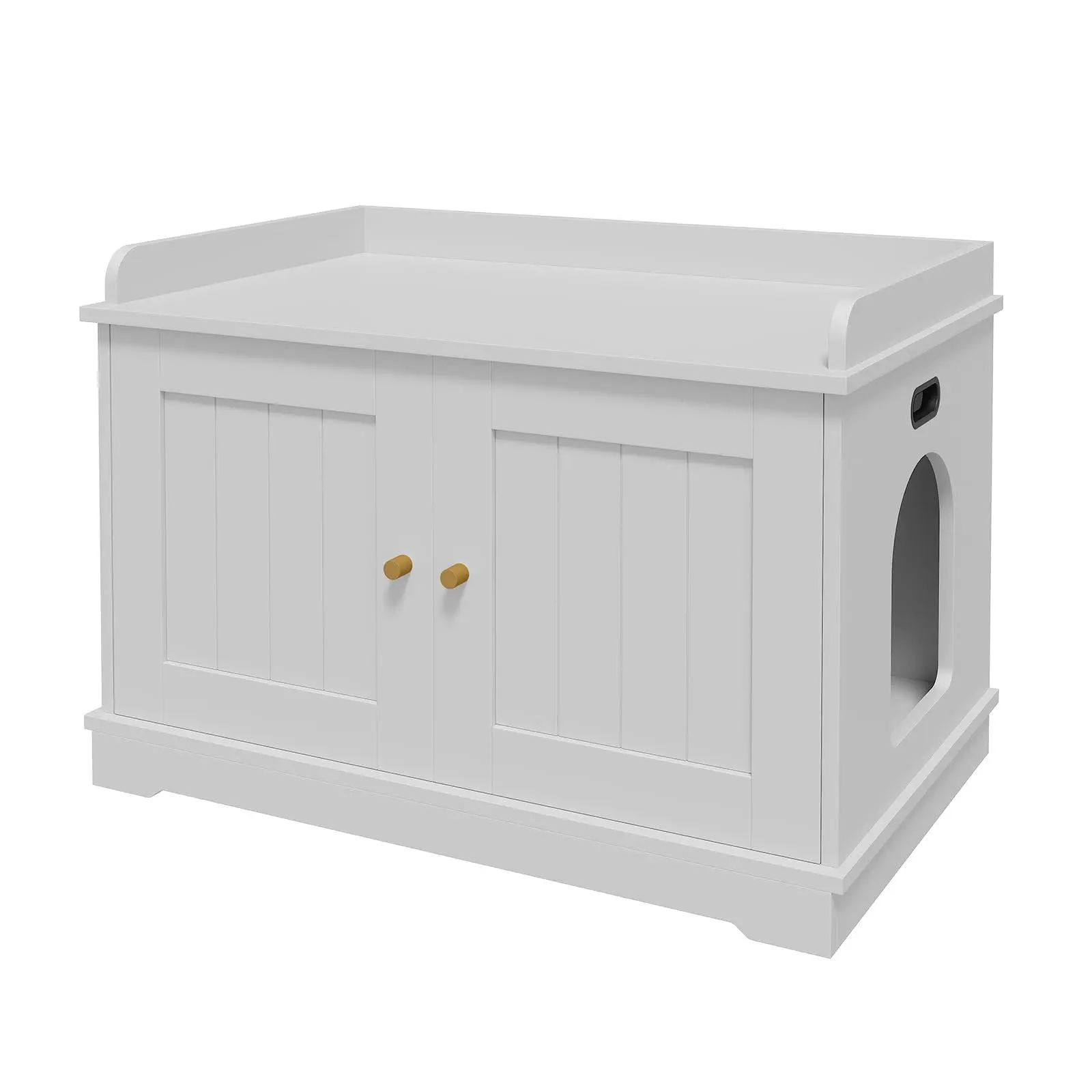 GARVEE 31.5 Inch Wooden Cat Litter Box Enclosures,Hidden Litter Box,Pet House with Barn Door,Large Capacity/Ventilated/Fit Most of Litter Box,for All Kinds of Cats