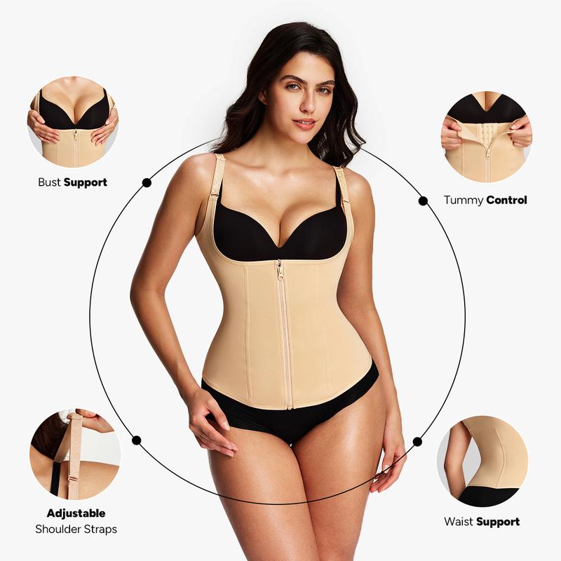 Nebility Women's Highwaist Corset Vest | Tummy Tuck Shapewear, Black | Sport & Daily Compression Womenswear Shaper Clothes Basic