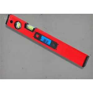 Magnetic Inclinometer with Digital Display, 16-inch Torpedo Level and Angle Gauge, Backlit Bubble Vial for Precision Measuring, Durable Base with Strong Magnet, Reusable and Easy-to-Read Red Backlight