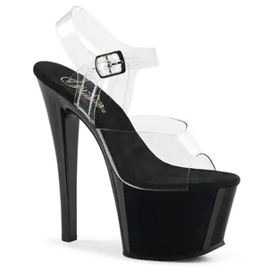 Pleaser Sky-308 Womens Sandals in Clear/Black