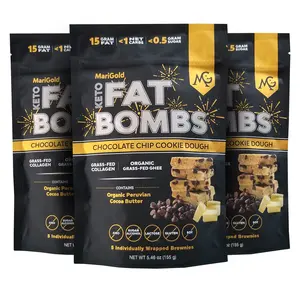 MariGold Keto Fat Bombs | 3 Pack (15 Bars) | Chocolate Chip Cookie Dough | Collagen-Rich, Low Sugar,  Gluten-Free, Non-GMO | Buy Now for a Healthy Protein Snack
