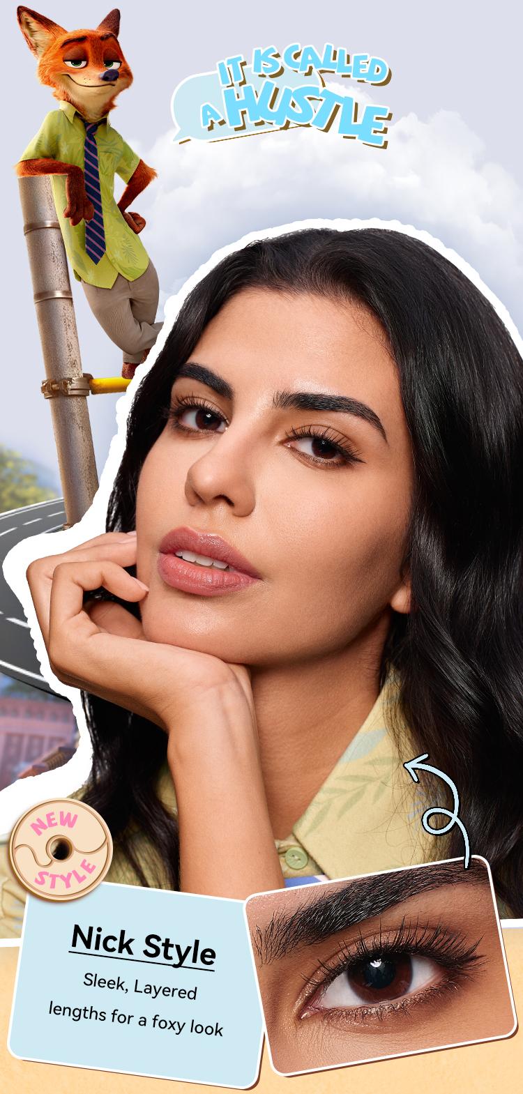 WOSADO Disney Zootopia Limited Edition Soft Magnetic Eyelashes All-in-One Box Waterproof Reusable Glue-Free Makeup Cosmetic Natural Style 4 Pieces Set Storage