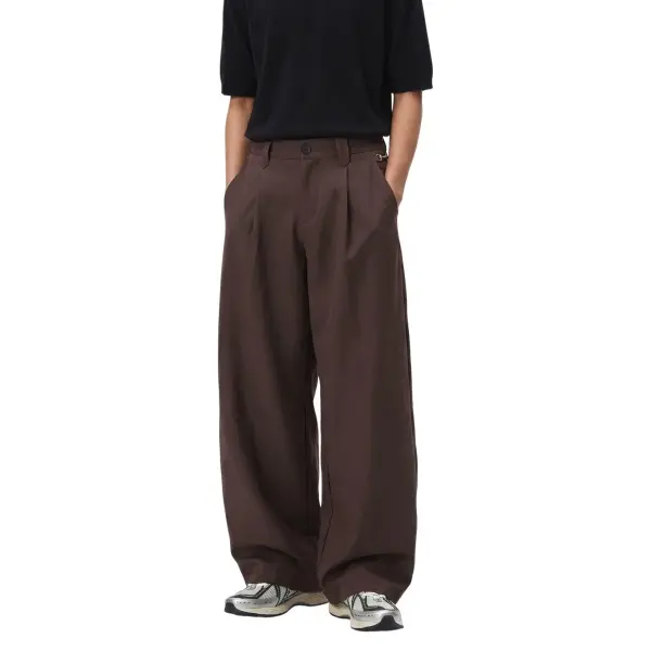 Men's casual pants, high-waisted loose fit, hip-hop skate style, solid color all-season long casual trousers for men