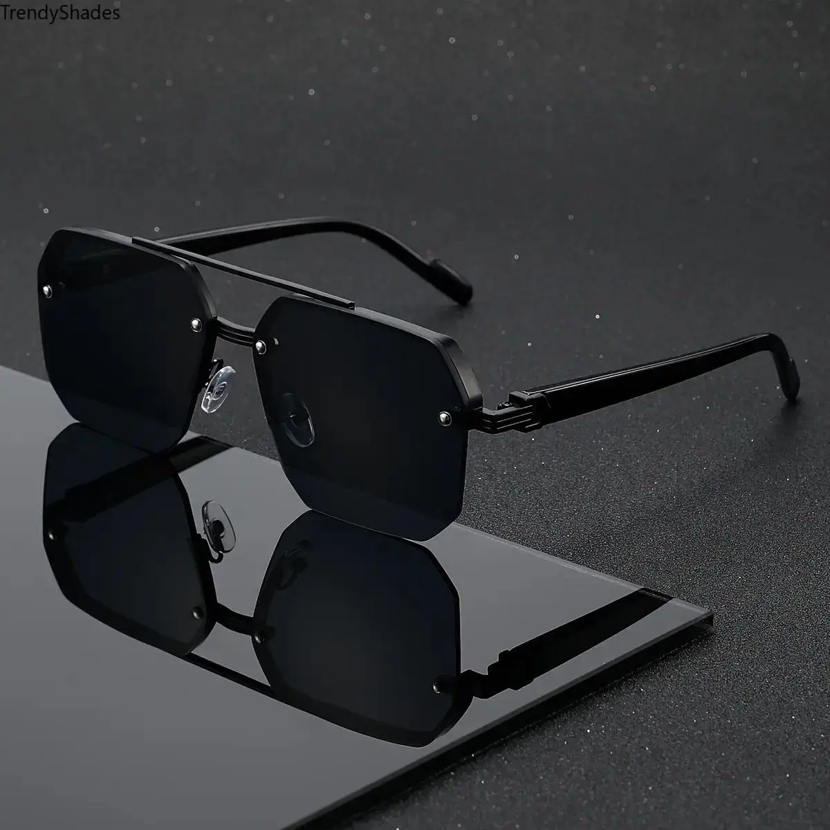 Vintage Double Beam Square Sunglasses for Men & Women, UV Protective Eyewear Ideal for Parties, Back to School & Holiday Gifting