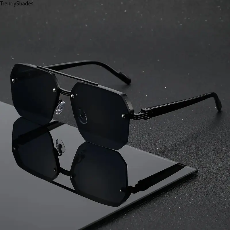 Vintage Double Beam Square Sunglasses for Men & Women, UV Protective Eyewear Ideal for Parties, Back to School & Holiday Gifting