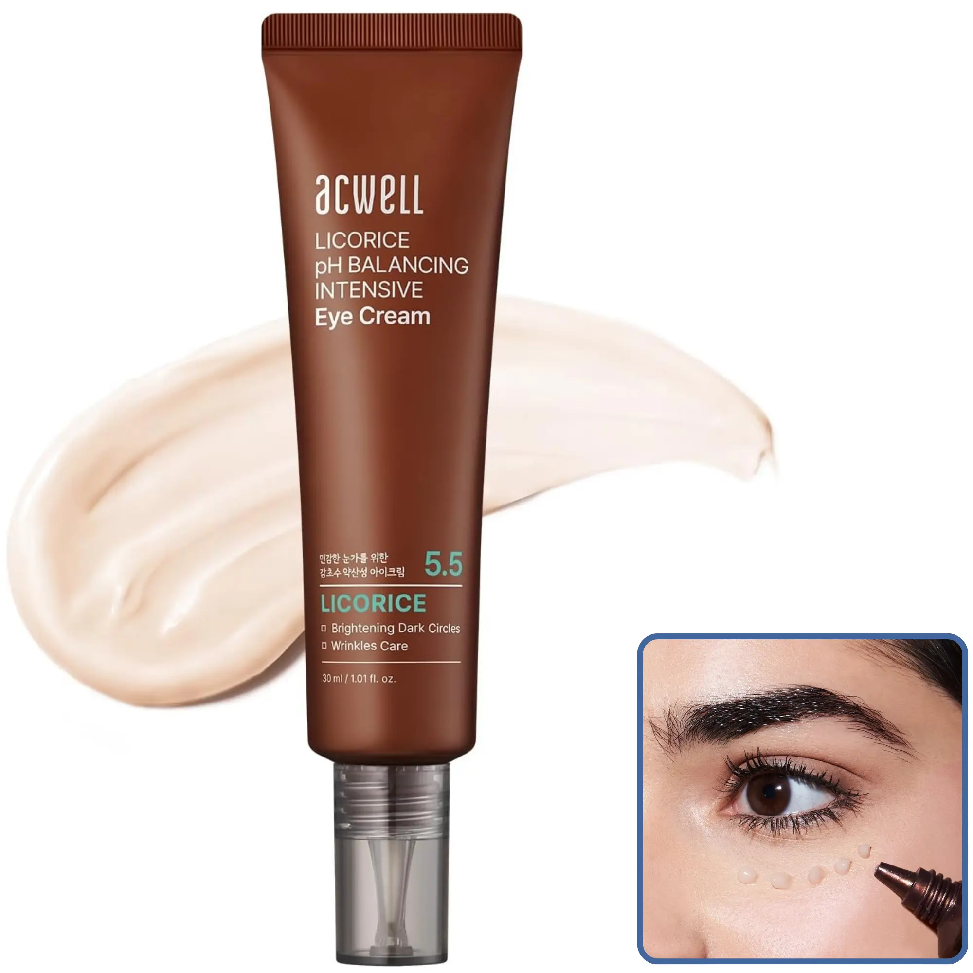 Korean Acwell 5.5 Licorice pH Balancing Intensive Eye Cream for Dark Circles, Puffiness, Fine Lines & Brightening with Peptides, Caffeine, Glutathione | Anti-Aging K-Beauty Lightweight Skincare (30ml) - TikTok Shop Korean Acwell 5.5 Licorice pH Balancing Intensive Eye Cream for Dark Circles, Puffiness, Fine Lines & Brightening with Peptides, Caffeine, Glutathione | Anti-Aging K-Beauty Lightweight Skincare (30ml) - TikTok Shop