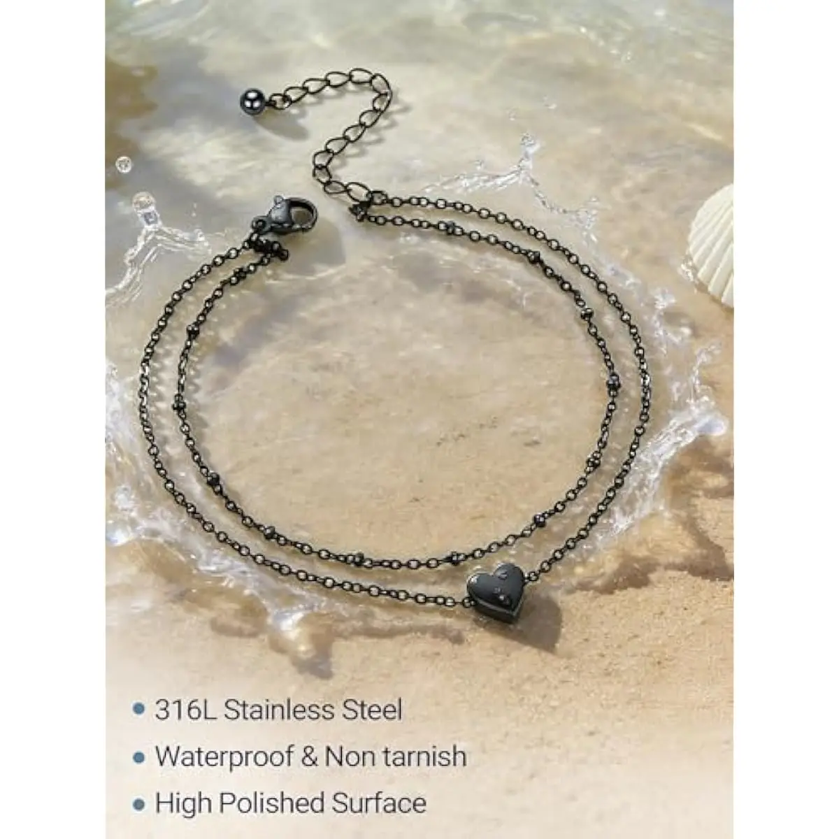 Stainless Steel Chain Anklets for Women, Silver/Gold Tone, Ankle Bracelets Hypoallergenic, 8-10.5 Inch Adjustable, Come with Box Stainless Steel Chain Anklets for Women, Silver/Gold Tone, Ankle Bracelets Hypoallergenic, 8-10.5 Inch Adjustable, Come with Box