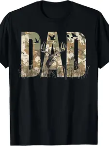 Men's Camo "DAD" Deer Hunting Father's Day T-Shirt